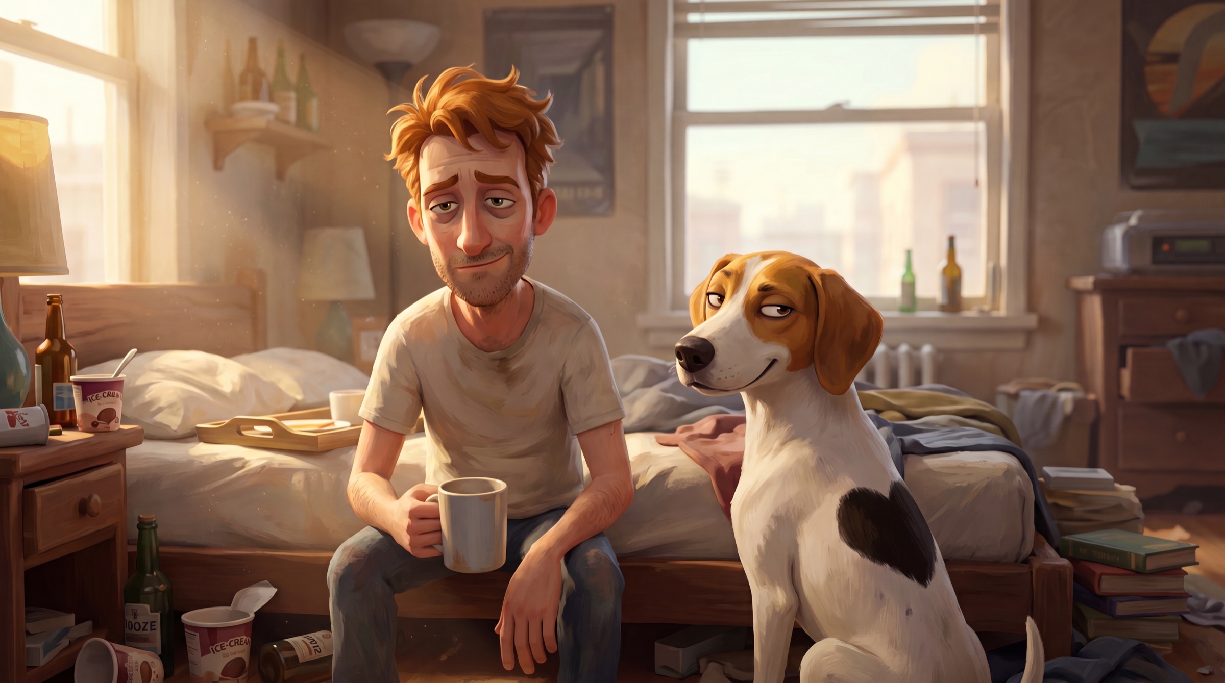 Me and Todd at breakfast. He needed the company.