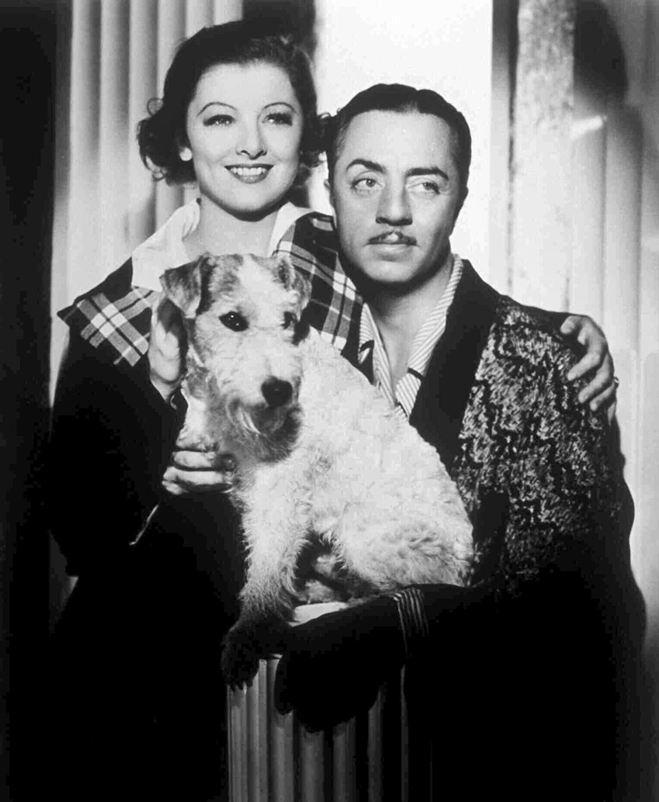 Myrna Loy, William Powell and Asta, The Thin Man